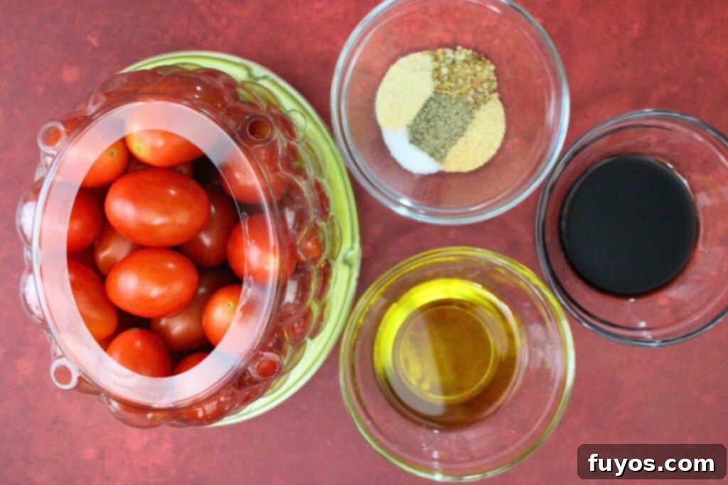 ingredients to make air fryer cherry tomatoes