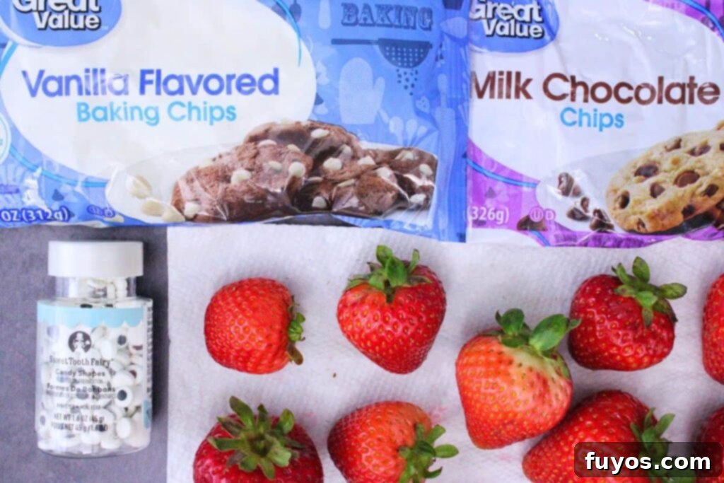 ingredients to make strawberry ghosts
