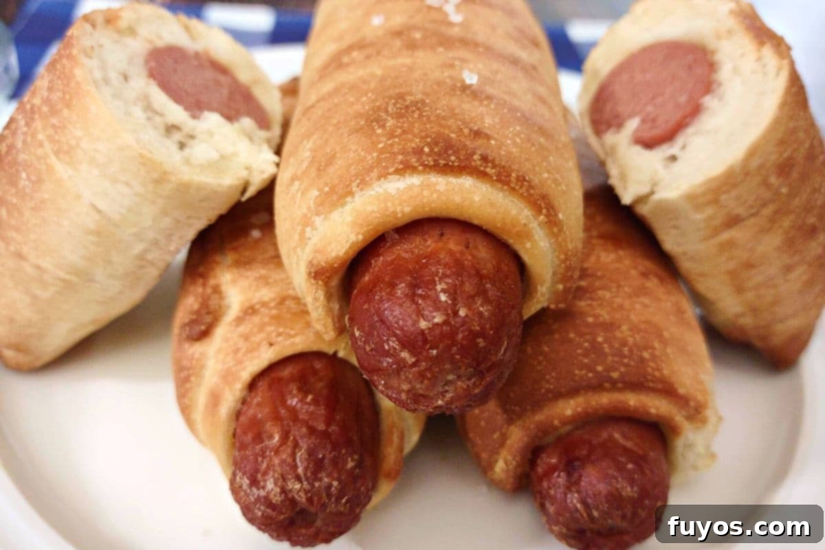 27 Irresistible Air Fryer Hot Dog Creations 28 nathan's pretzel dog in the air fryer dinners done quick