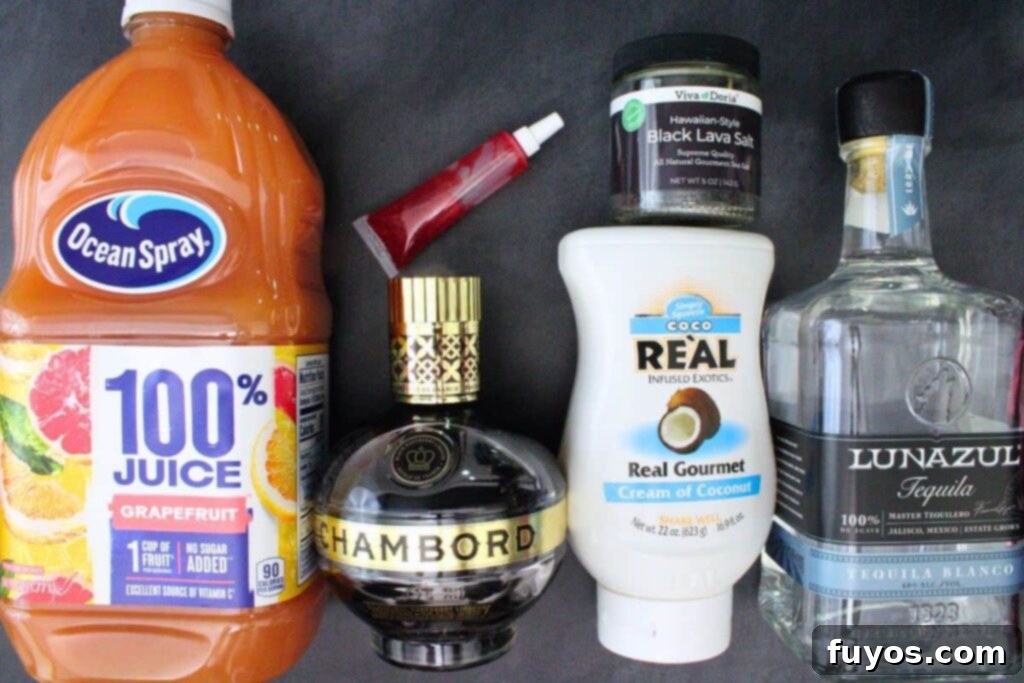 ingredients to make bloody tequila sunset