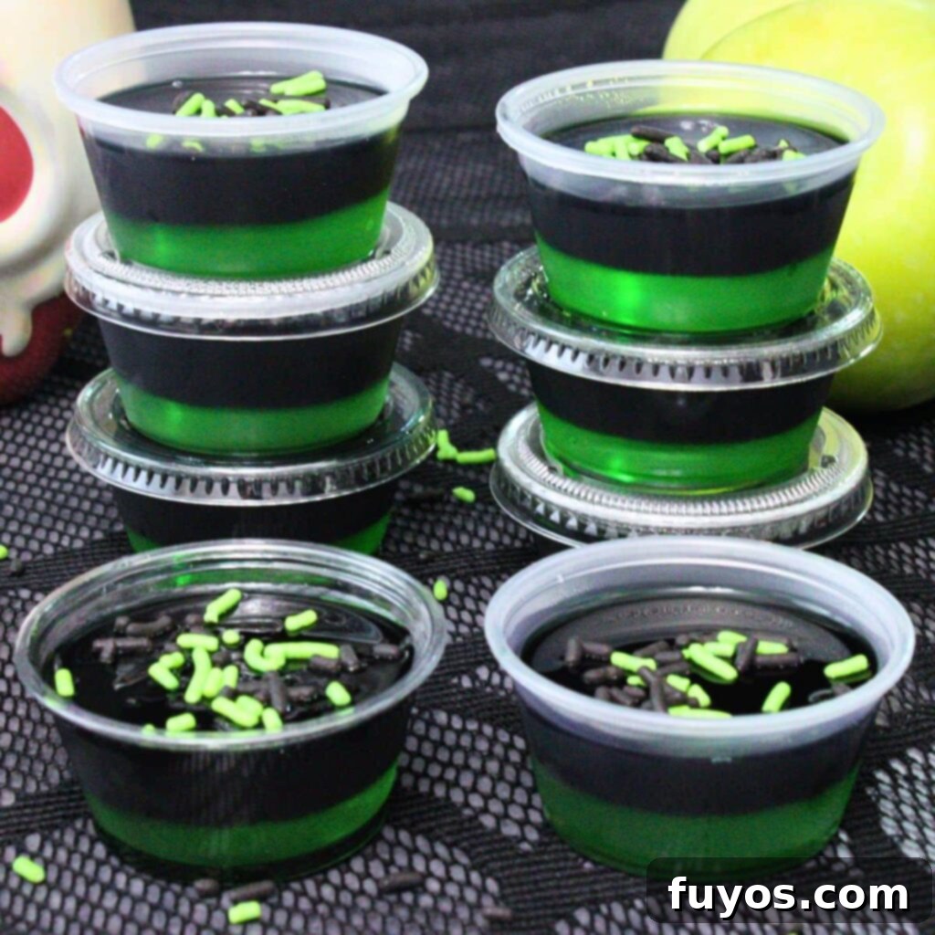 Poison Apple Jello Shots: An Adult Halloween Delight 2 poison apple jello shots recipe dinners done quick featured image