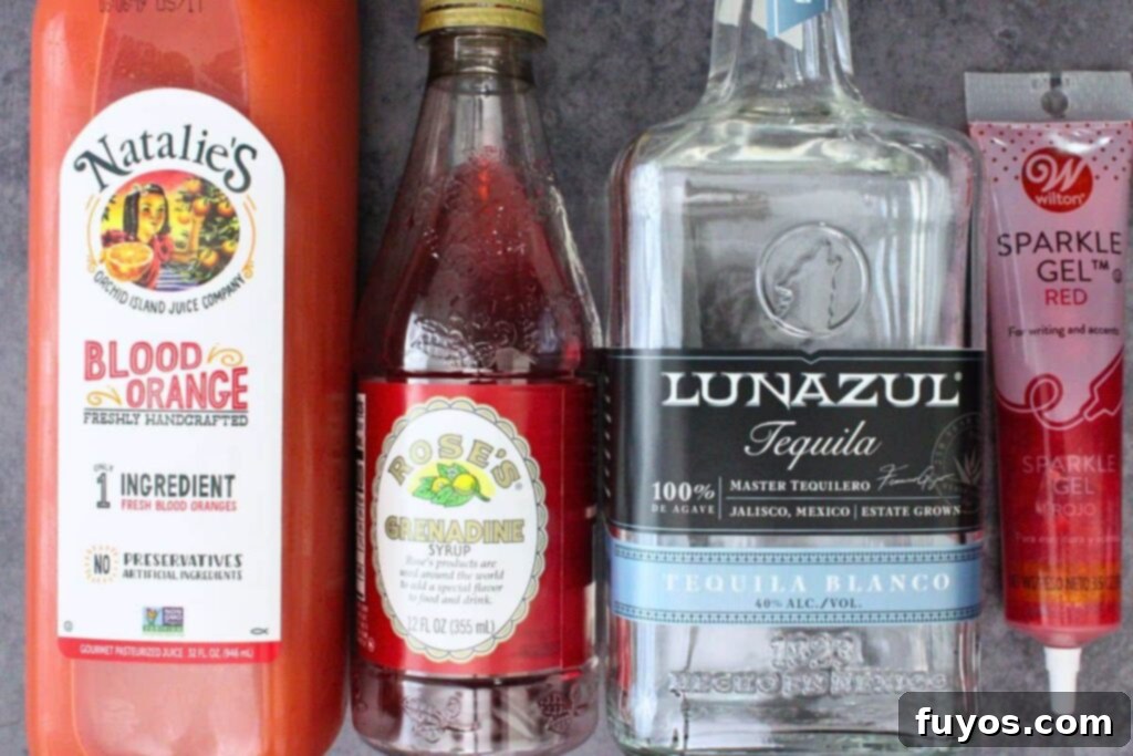 ingredients to make vampire tequila sunrise