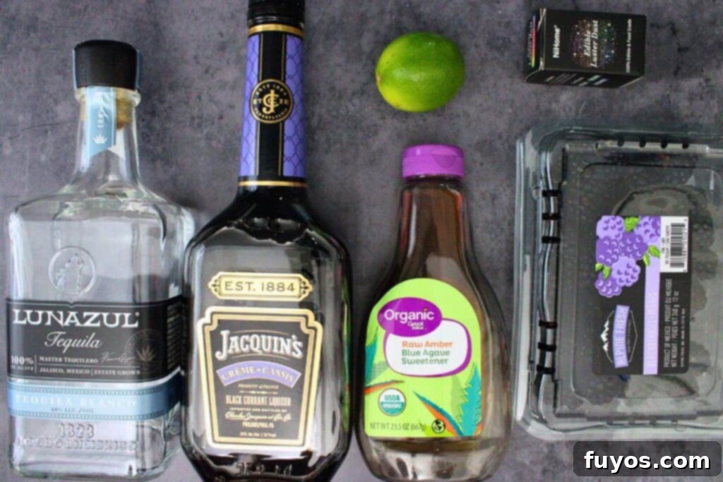 Disney's Spooky Black Magic Margarita 4 ingredients to make black magic margarita