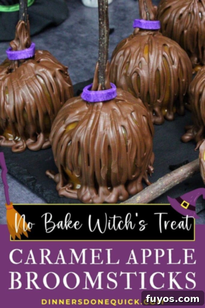 No-Bake Caramel Apple Broomsticks 14 caramel apple broomsticks recipe dinners done quick pinterest