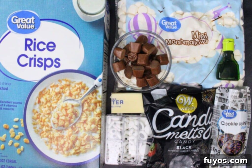 Conjure Up Frankenstein Krispie Monsters: No-Bake Halloween Magic 4 ingredients to make frankenstein rice krispie treats