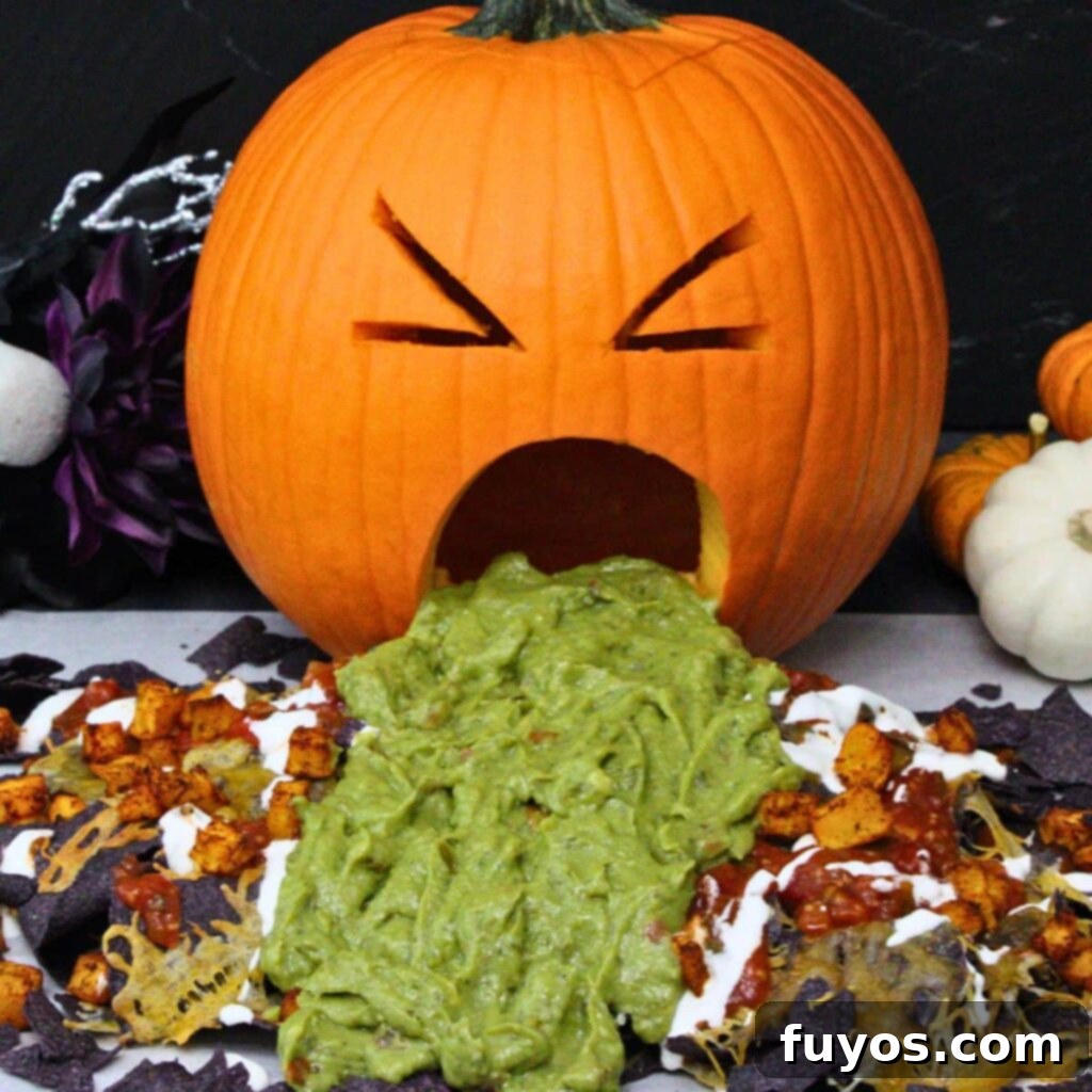 Air Fryer Halloween Monster Pumpkin Nachos 2 halloween nachos recipe dinners done quick featured image