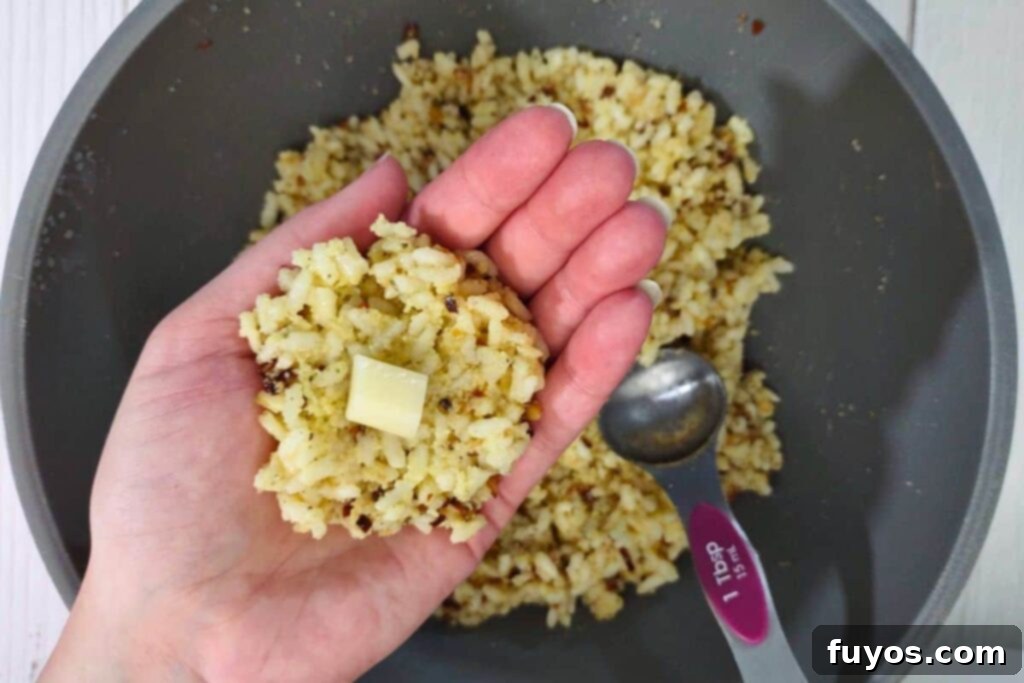Crispy Air Fryer Arancini Mozzarella Stuffed Rice Balls 8 add a mozzarella cube to the rice mixture's center