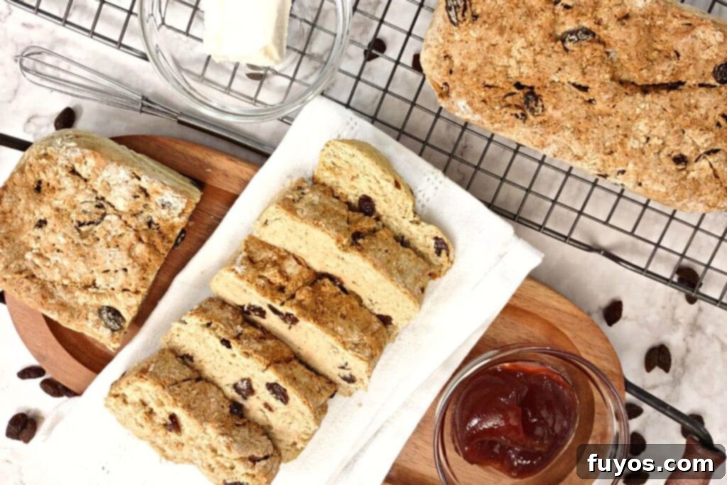 quick air fryer irish soda bread with raisins