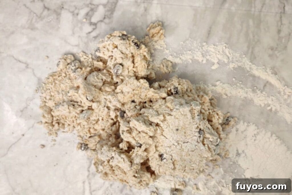turn dough out onto a floured counter