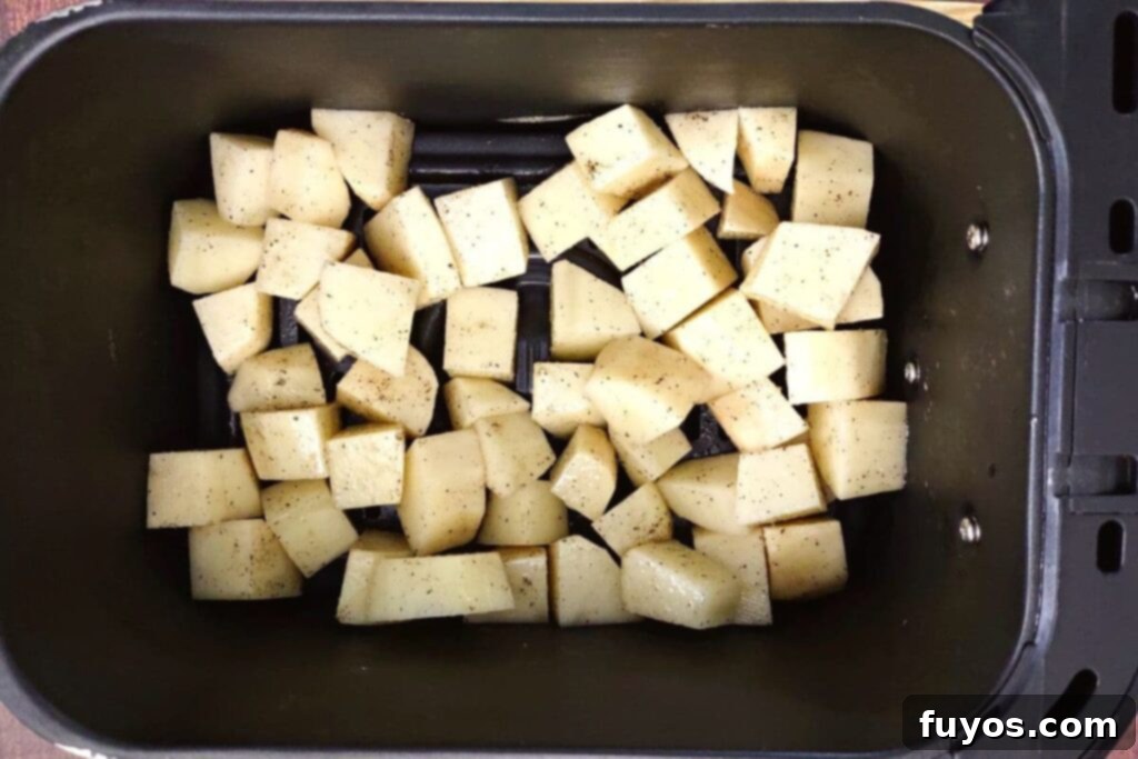 Creamy Air Fryer Leek and Potato Soup Pure Comfort Made Easy 7 Cook cubed potatoes in air fryer basket until tender