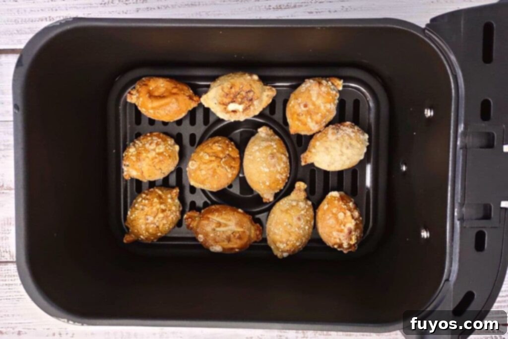place frozen pretzel bites in the air fryer