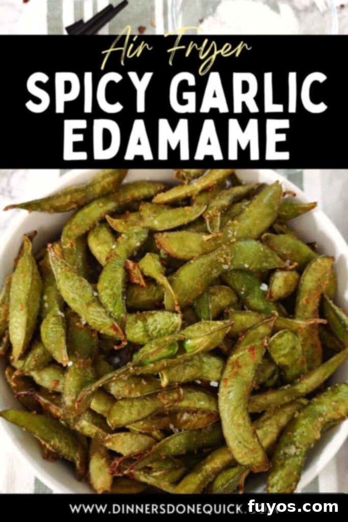 spicy garlic frozen edamame in the air fryer dinners done quick pinterest