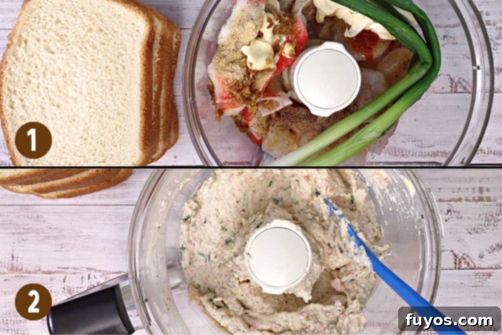 add all shrimp toast ingredients to a blender
