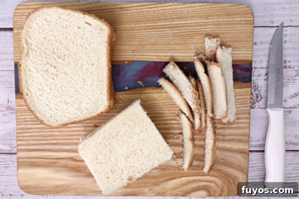 cut the crust off your bread slices