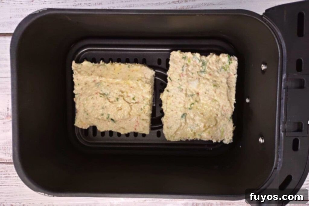 place shrimp toast in air fryer basket