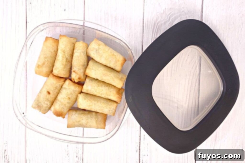 Crispy Air Fryer Spring Rolls in 5 Minutes 4 remove previously cooked spring rolls from refrigerator