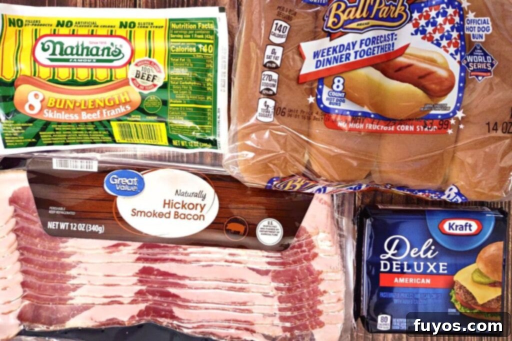 Air Fryer Bacon Hot Dogs: Crisp Perfection, Zero Fuss 4 ingredients to make bacon wrapped hot dogs with cheese in the air fryer