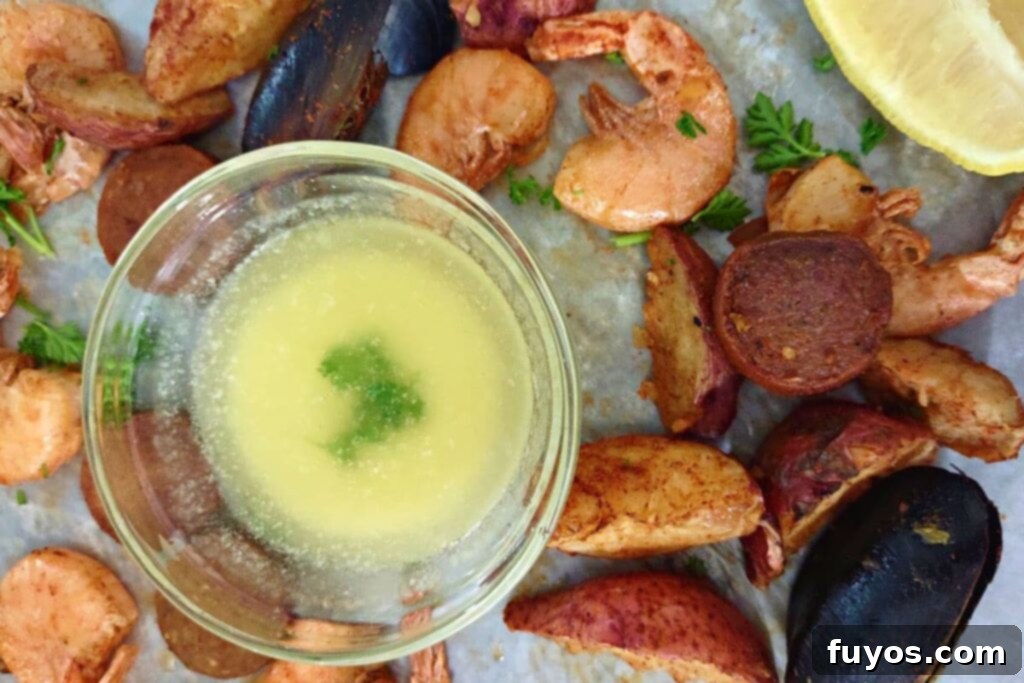 Microwave Your Seafood Boil Perfectly Every Time 3 small dish of melted butter with reheated seafood boil