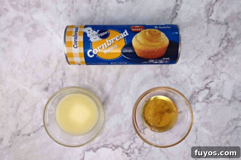 Pillsbury Cornbread Swirls The Quick and Easy Air Fryer Way 4 ingredients to make honey butter pillsbury cornbread swirls in the air fryer