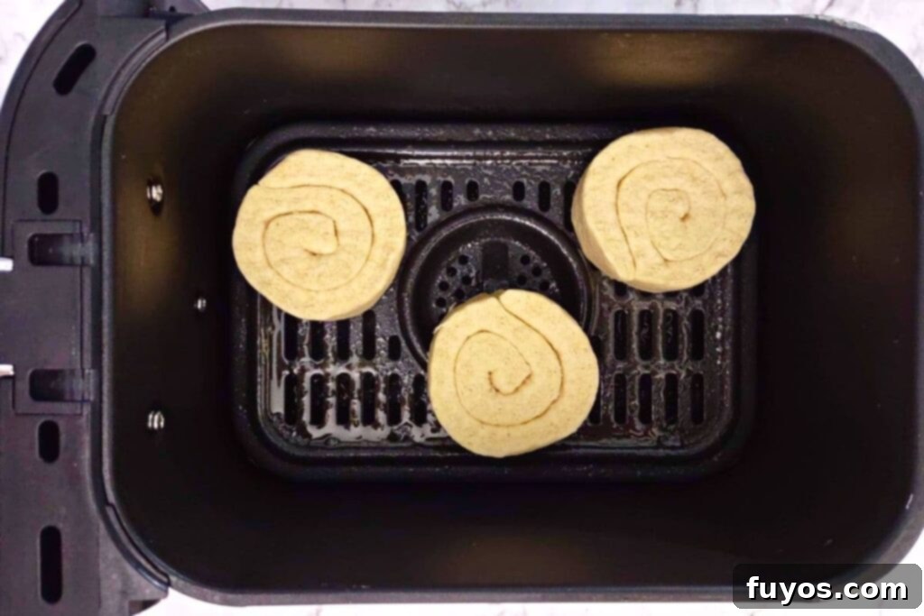 Pillsbury Cornbread Swirls The Quick and Easy Air Fryer Way 7 place pillsbury cornbread swirls in air fryer basket