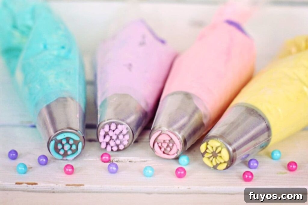 Unlock Gourmet: 10 Box Cake Transformations 6 frosting tubes filled with various icing colors