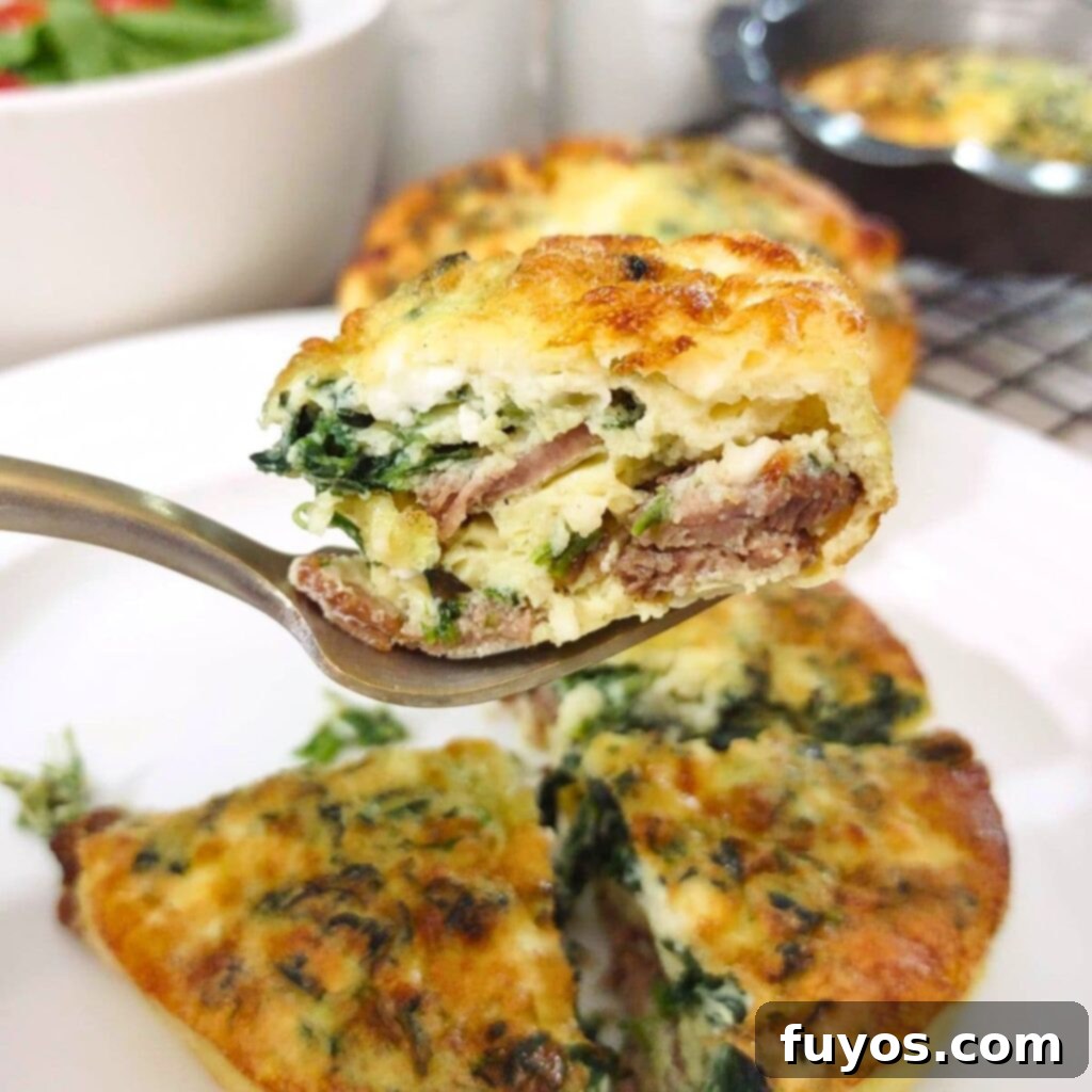 air fryer crustless steak and spinach mini quiche recipe dinners done quick featured image