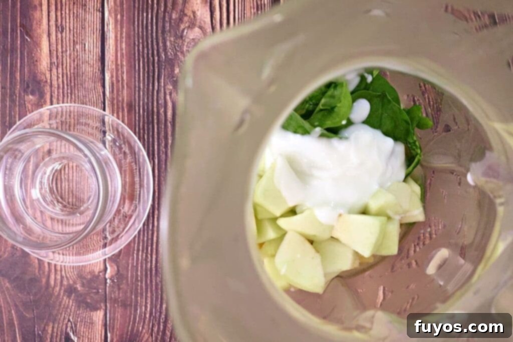 place smoothie ingredients in blender