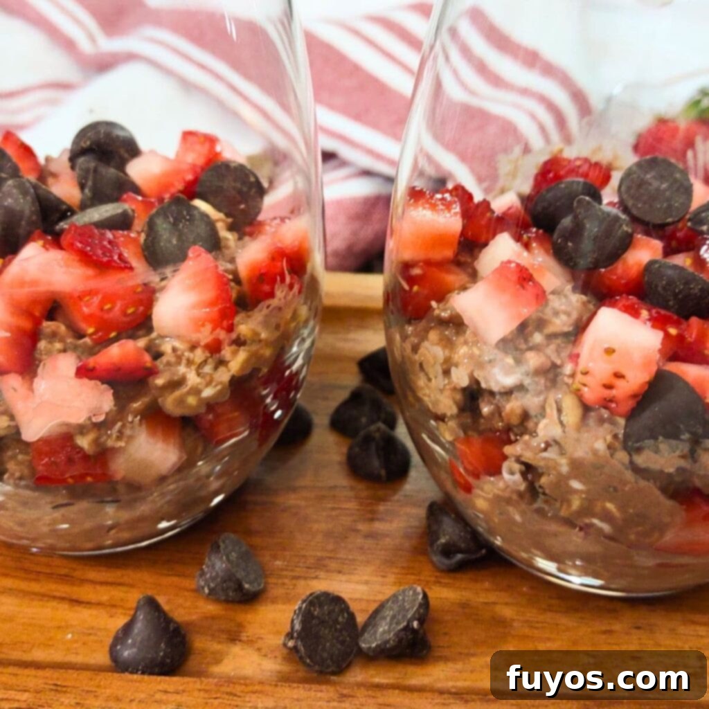 chocolate strawberry overnight oats recipe dinners done quick featured image