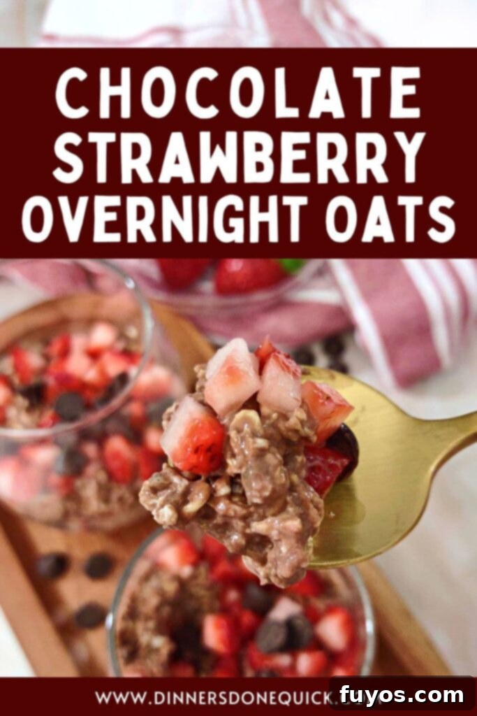 chocolate strawberry overnight oats recipe dinners done quick pinterest