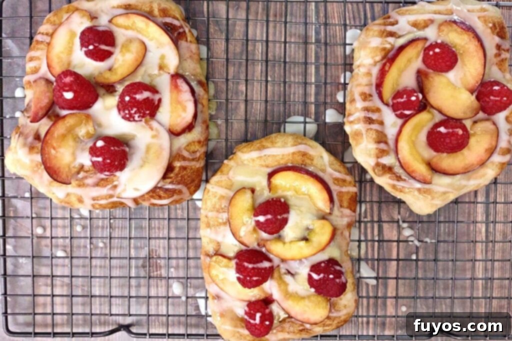 Air Fryer Sweet Fruit Mascarpone Dessert Pizza 15 drizzle icing over top of fruit pizza