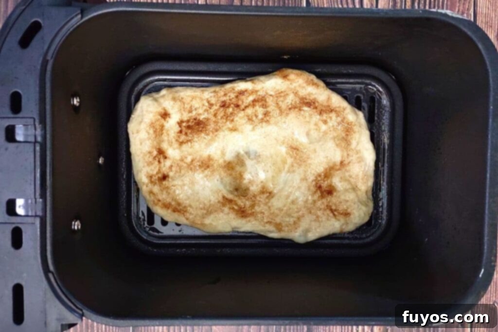 Air Fryer Sweet Fruit Mascarpone Dessert Pizza 9 place dough in air fryer basket