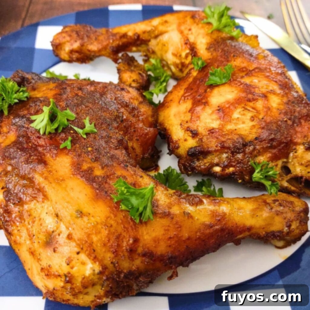 Deliciously Fast Air Fryer BBQ Chicken Leg Quarters 2 air fryer bbq chicken leg quarters recipe dinners done quick featured image