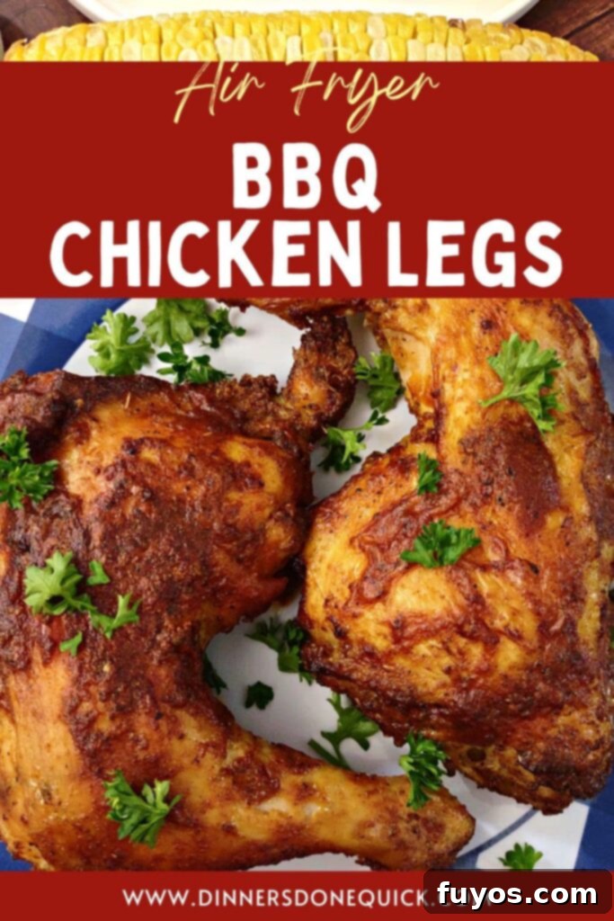 Deliciously Fast Air Fryer BBQ Chicken Leg Quarters 15 air fryer bbq chicken leg quarters recipe dinners done quick pinterest