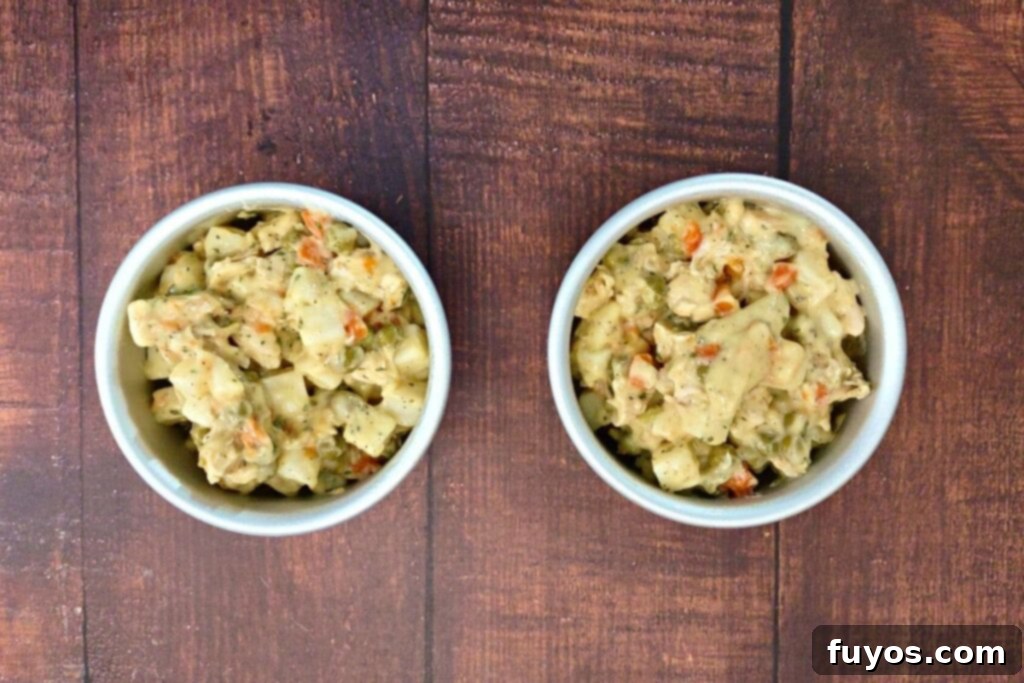 Air Fryer Chicken Pot Pie Forget the Oven 7 transfer chicken mixture to baking dishes