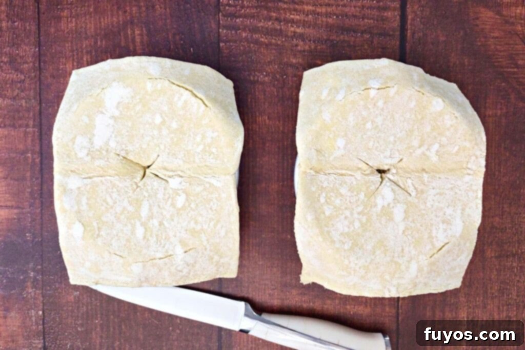 Air Fryer Chicken Pot Pie Forget the Oven 9 cut a hole in the top of the puff pastry to vent