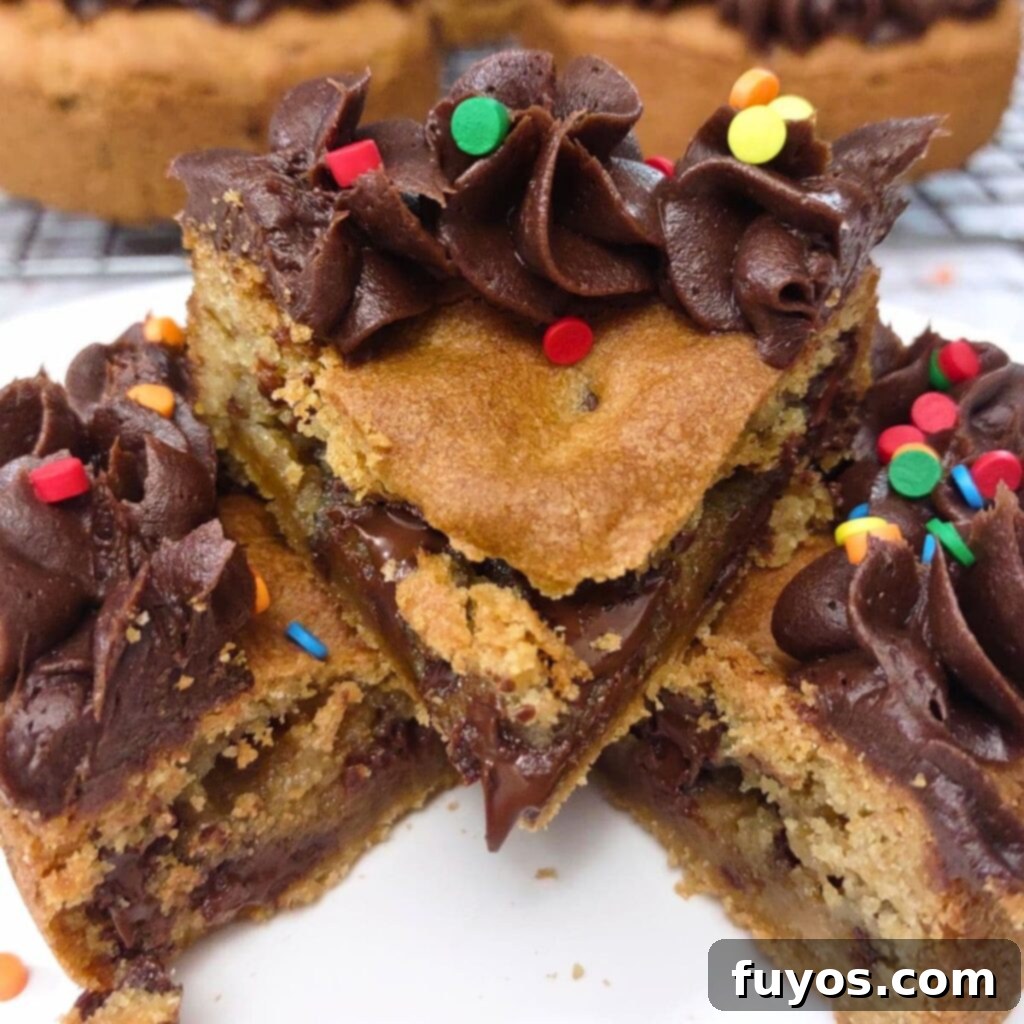 Delicious chocolate chip cookie cake made in an air fryer, served warm and ready to eat