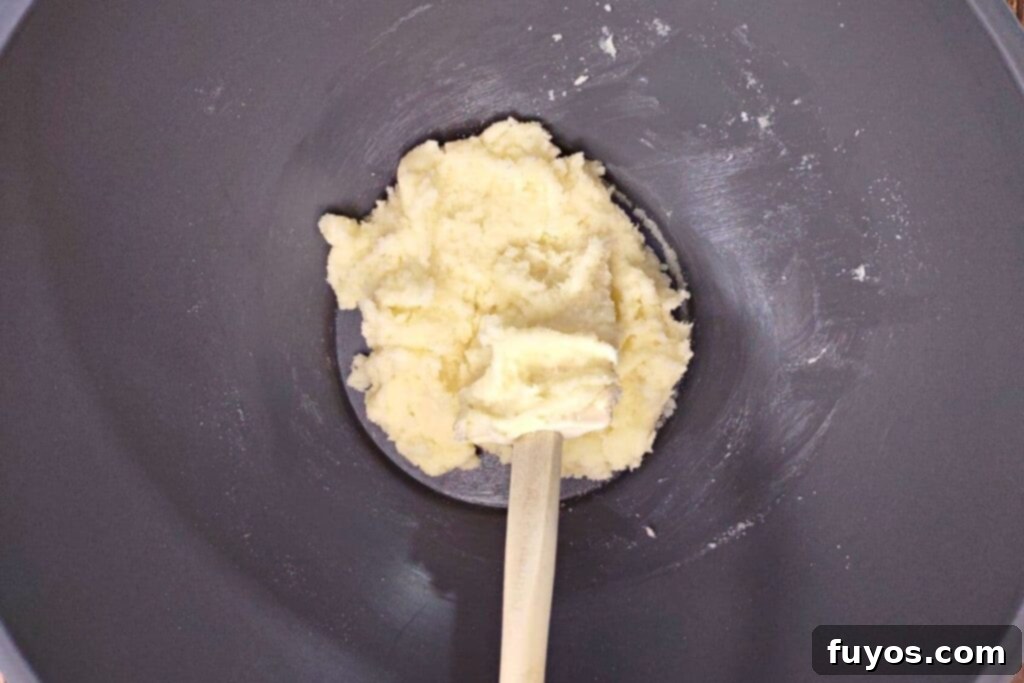 Southern Comfort Tea Cakes Air Fried 5 Creaming together butter and sugar in a mixing bowl for tea cakes.