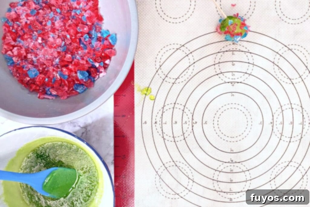let the grapes cool on a silicone mat after dipping