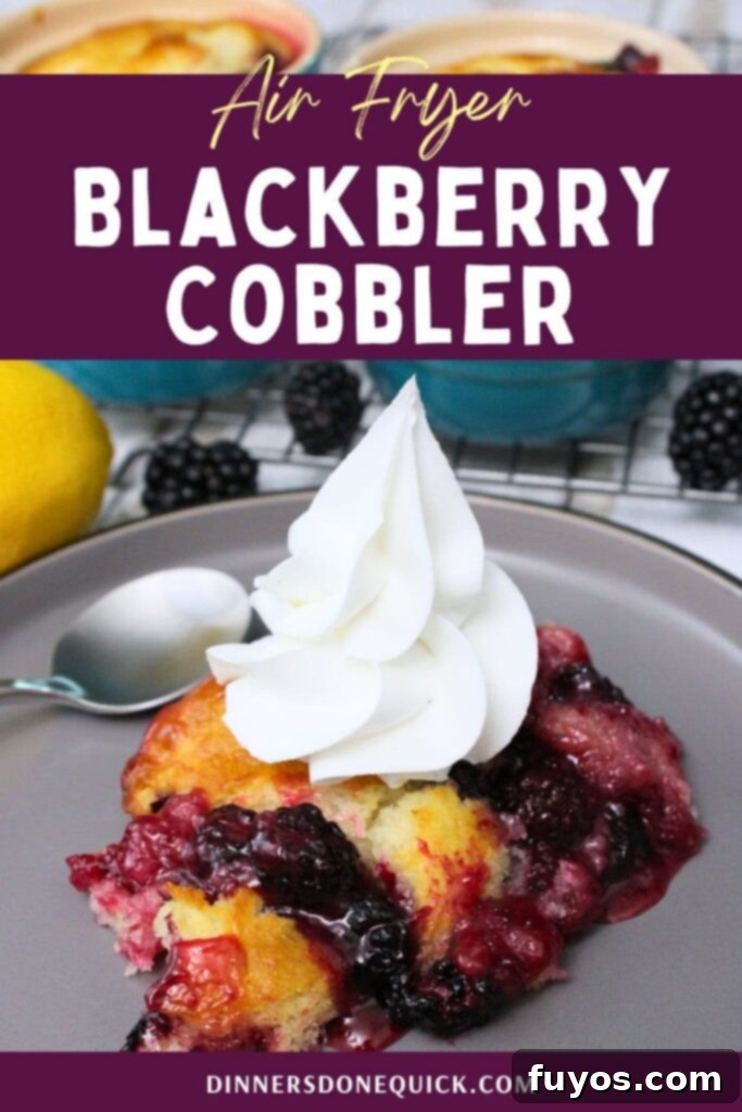 Effortless Air Fryer Blackberry Cobbler A Summer Delight 15 homemade air fryer blackberry cobbler recipe dinners done quick pinterest