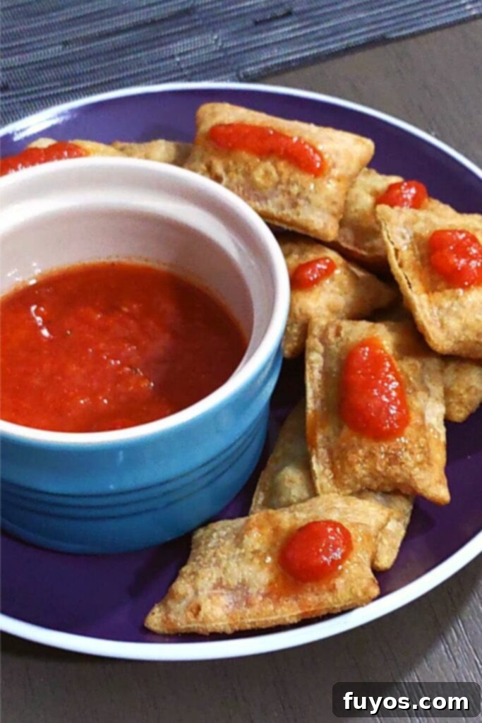 The Secret to Perfect Microwave Pizza Rolls 3 microwave pizza rolls with marinara on top