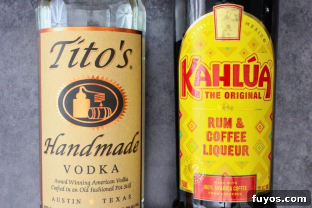 ingredients to make black russian drink