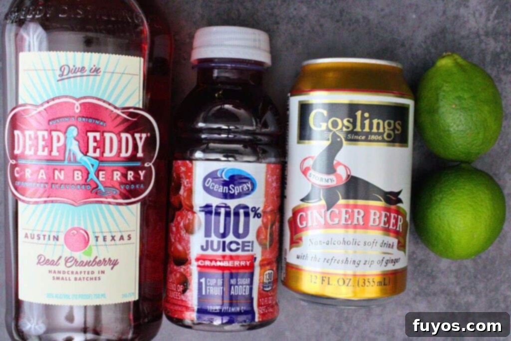 Cranberry Moscow Mule: Fall & Holiday's Signature Sip 4 ingredients to make cranberry moscow mule