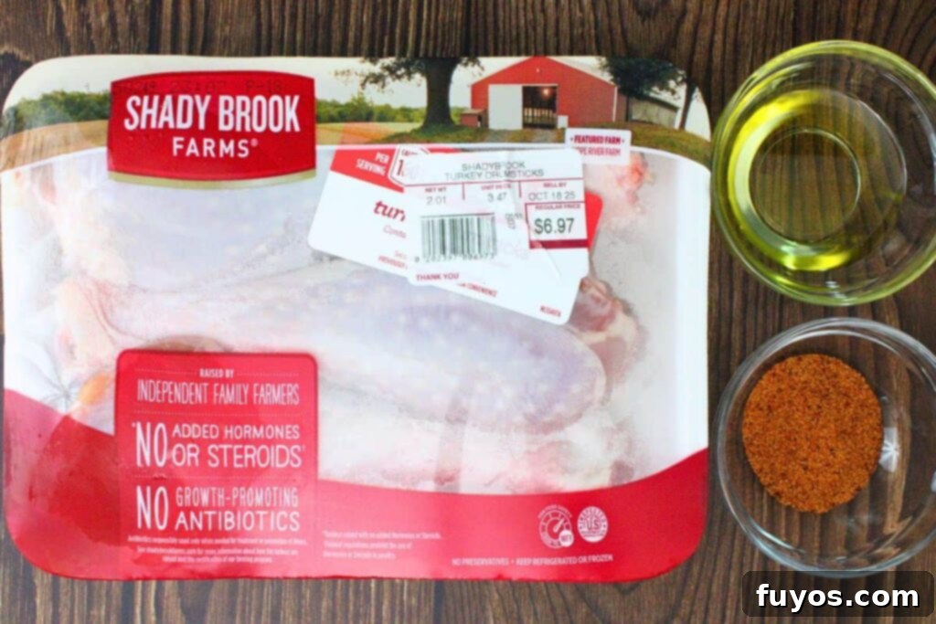 ingredients to make air fryer turkey legs