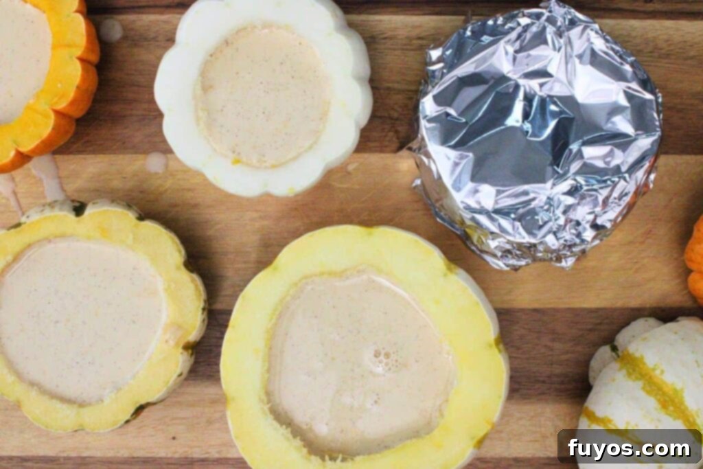 pour pumpkin cream mixture into pumpkins or ramekins