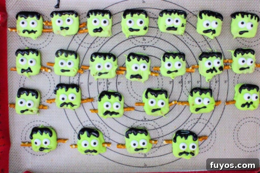 pipe on cookie icing for hair and mouth