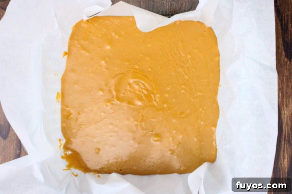 spread butterscotch mixture into your prepared pan