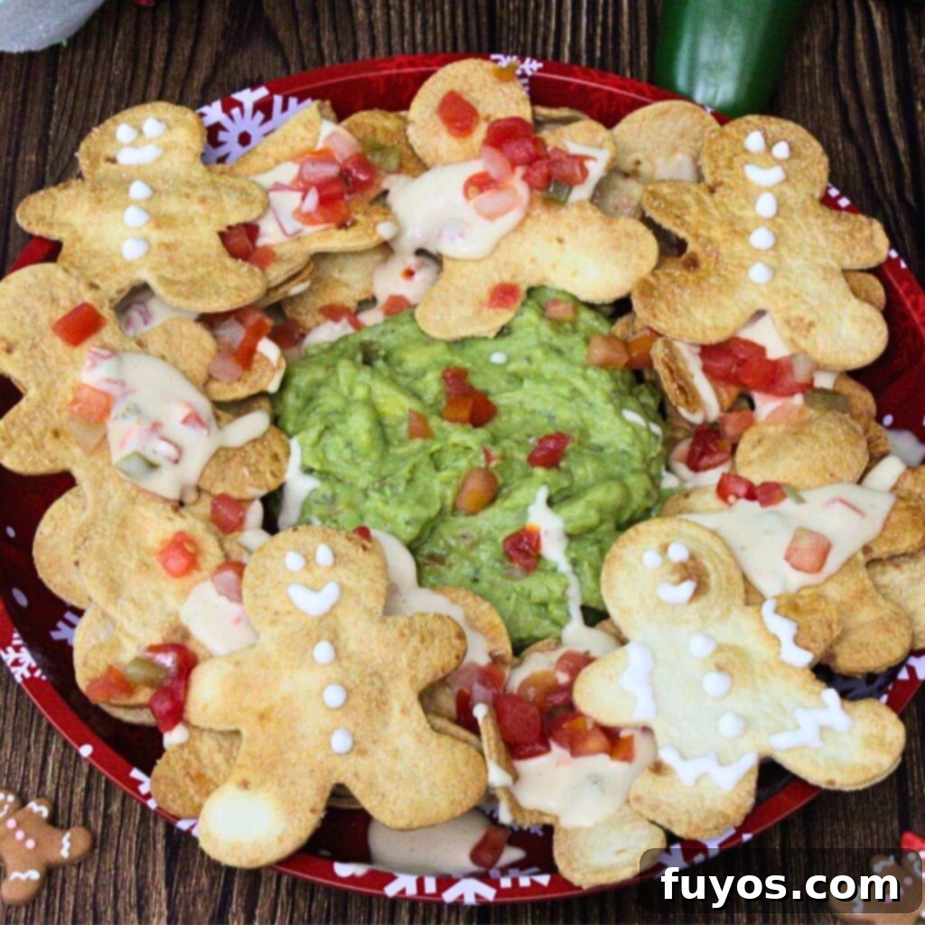 Gingerbread Nachos: A Festive & Fun Air Fryer Appetizer 2 Gingerbread man nachos recipe