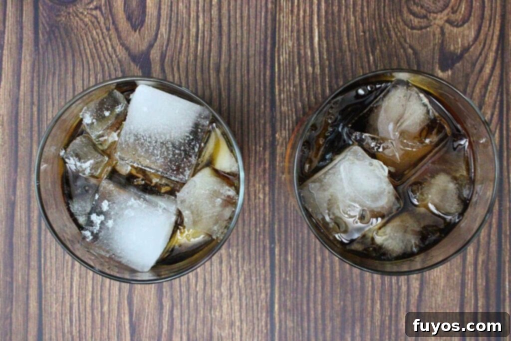 fill white russian glass with ice