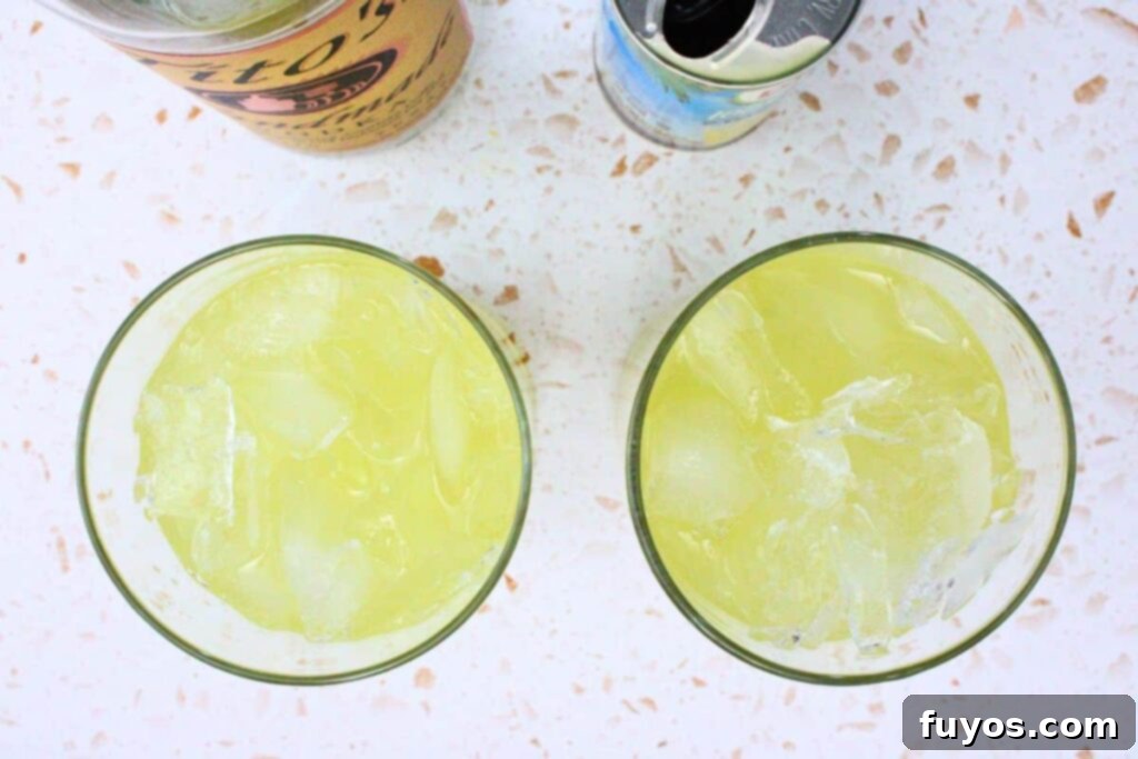 Vodka and Pineapple Juice in Glass with Ice