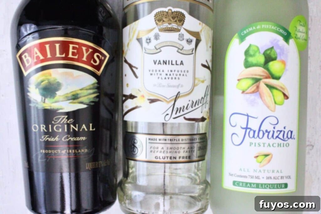 ingredients to make pistachio martini